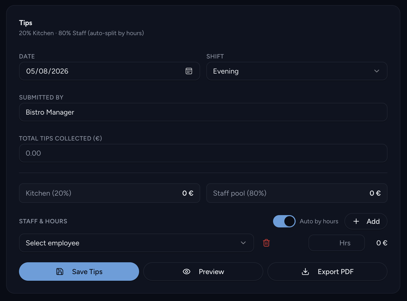 UnitFleet Tips screen