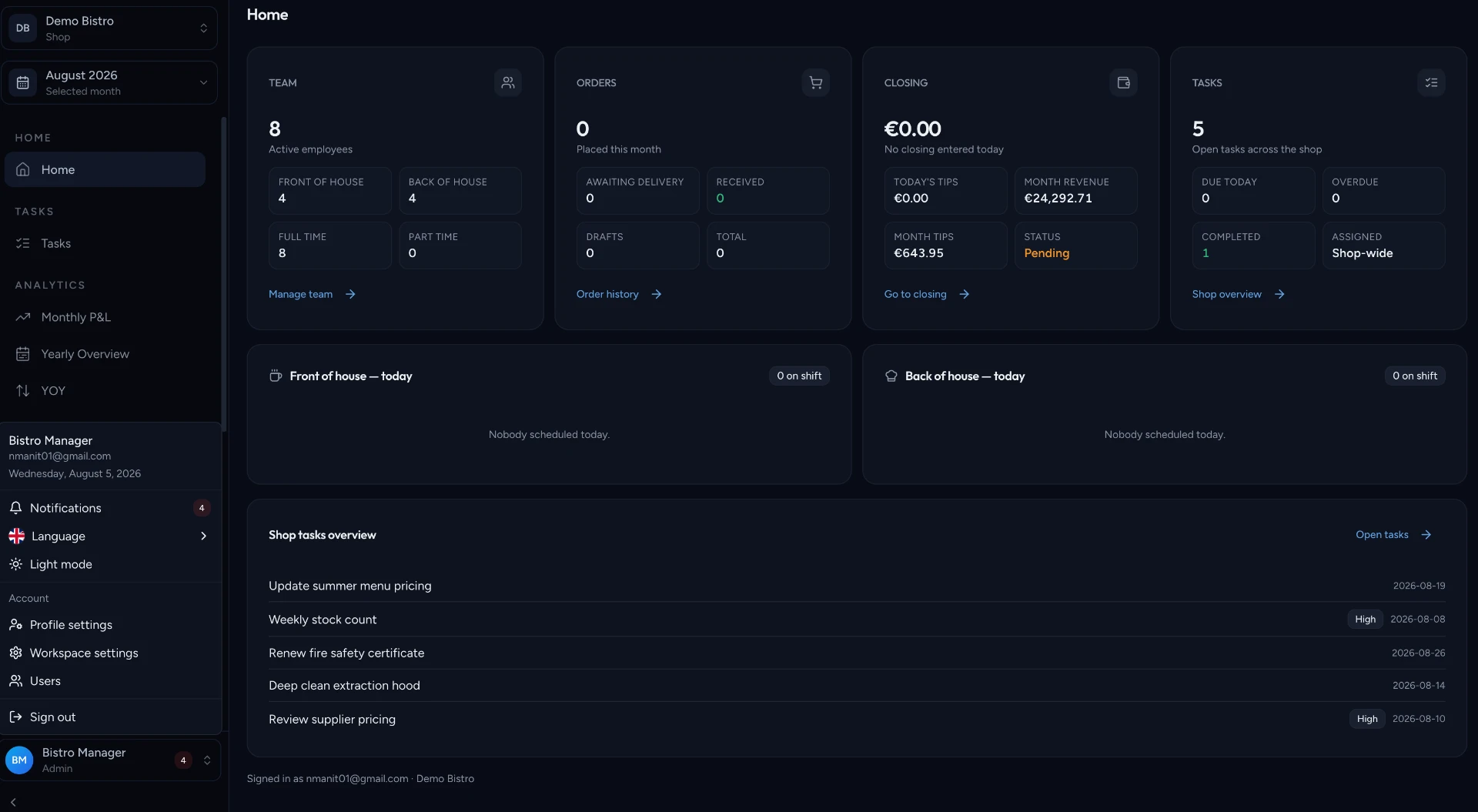 UnitFleet Shop home screen